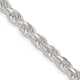Buy Stylish Diamond-Cut Rope Chain - 4.6mm Thick, Sterling Silver Value!