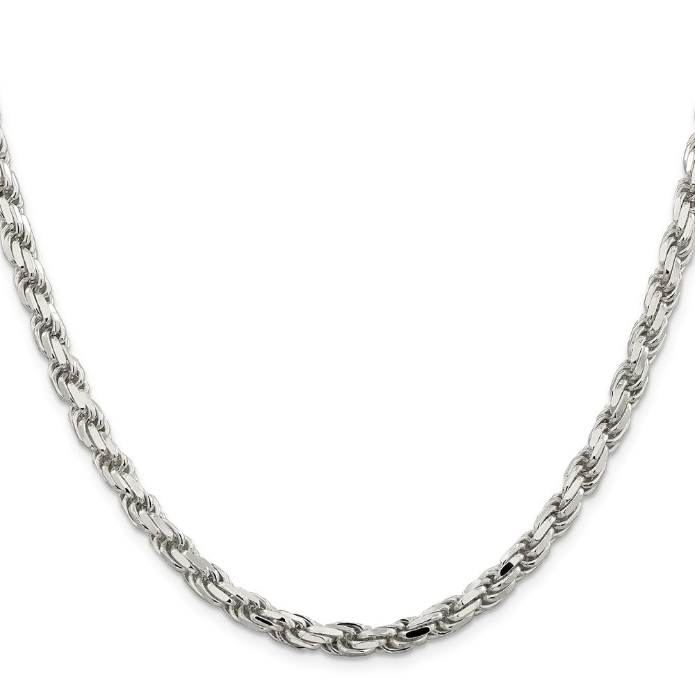 Buy Stylish 5.75mm Diamond-Cut Rope Chain in Sterling Silver - Luxury Value