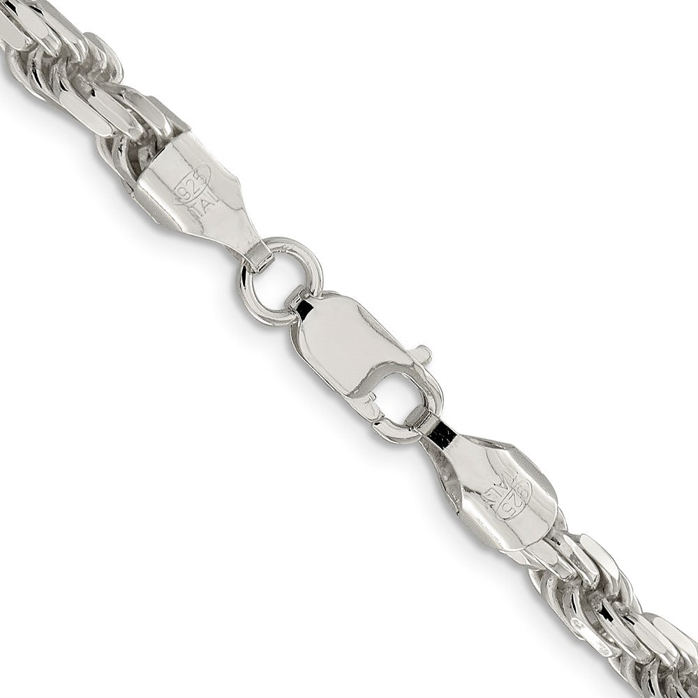 Buy Stylish 5.75mm Diamond-Cut Rope Chain in Sterling Silver - Luxury Value