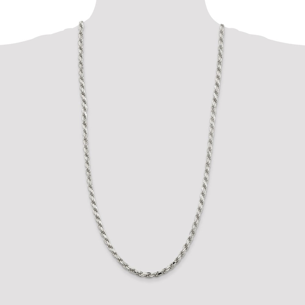 Buy Stylish Diamond-Cut Rope Chain in Sterling Silver - 5.75mm Width