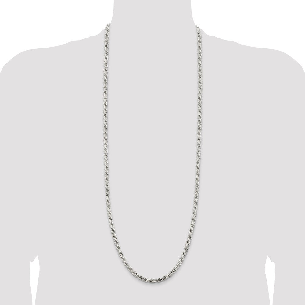 Exclusive 5.75mm Diamond-Cut Rope Chain in Sterling Silver - Stylish Value