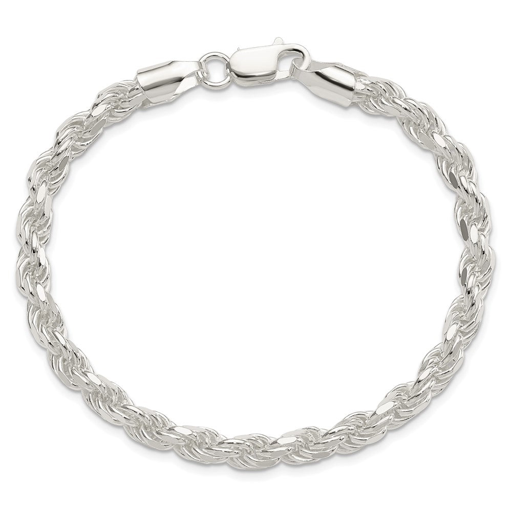 Exclusive 5.75mm Diamond-Cut Rope Chain in Sterling Silver - Stylish Value