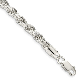 High-Quality 5.75mm Diamond-Cut Rope Chain in Sterling Silver - Stylish Value