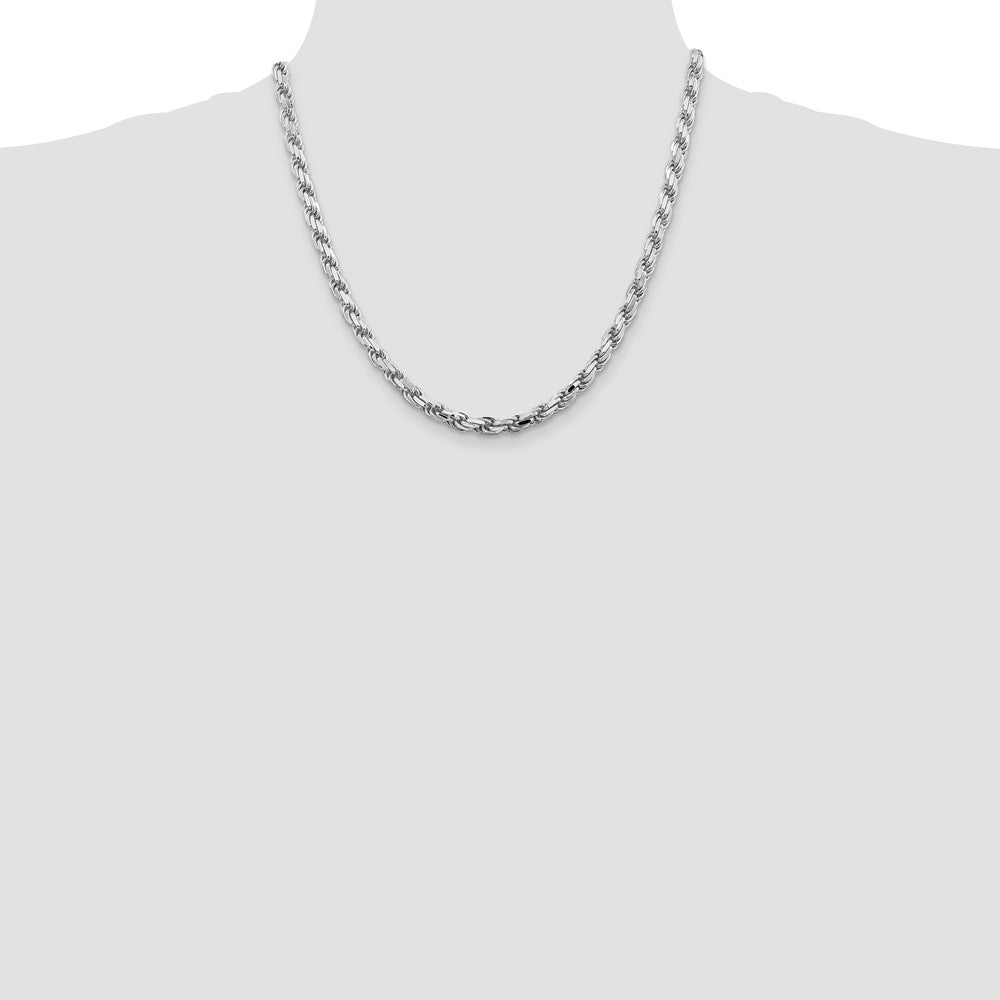 Buy Stylish Rhodium-Plated 5.75mm Diamond-Cut Rope Chain | Luxury Value