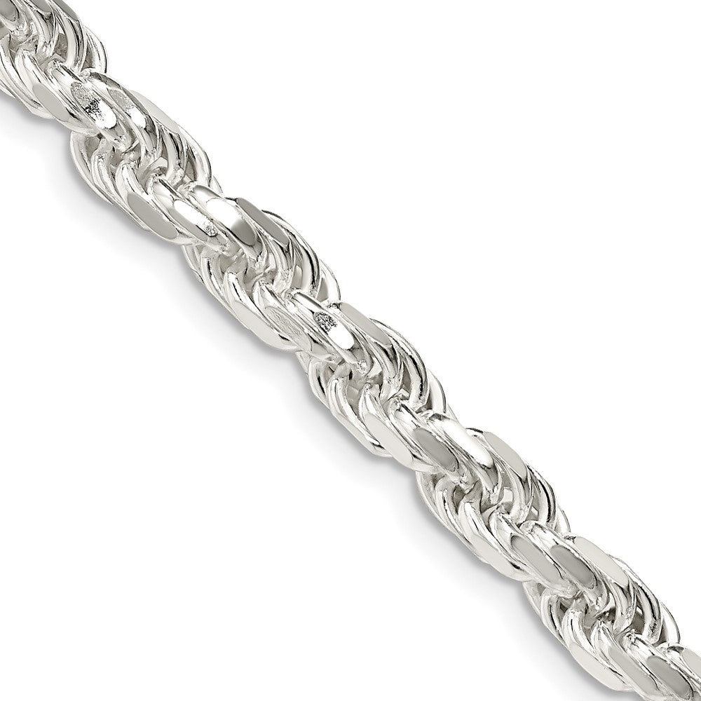 Buy Stylish 5.75mm Diamond-Cut Rope Chain in Sterling Silver - Luxury Value