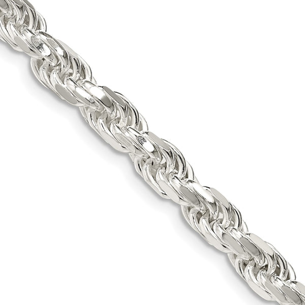 Diamond-Cut Rope Chain in Sterling Silver - 5.75mm Width - Style GR1-1034033