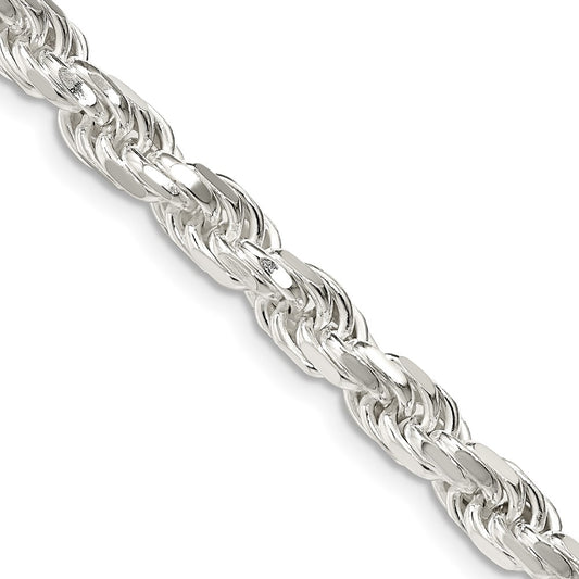 Buy Stylish Diamond-Cut Rope Chain in Sterling Silver - 5.75mm, Affordable Price