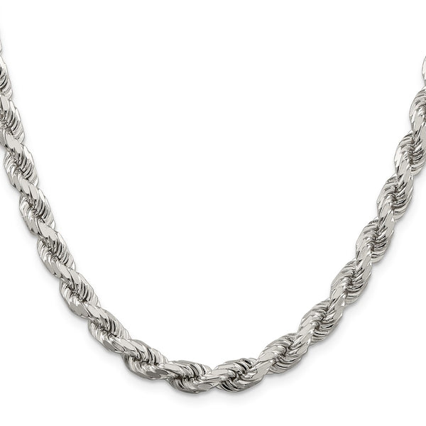 6.5mm Diamond-Cut Rope Chain in Sterling Silver - Style GR1-1034040