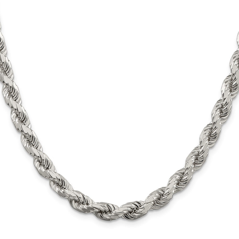 Buy Stylish 6.5mm Diamond-Cut Rope Chain in Sterling Silver | Luxury Value