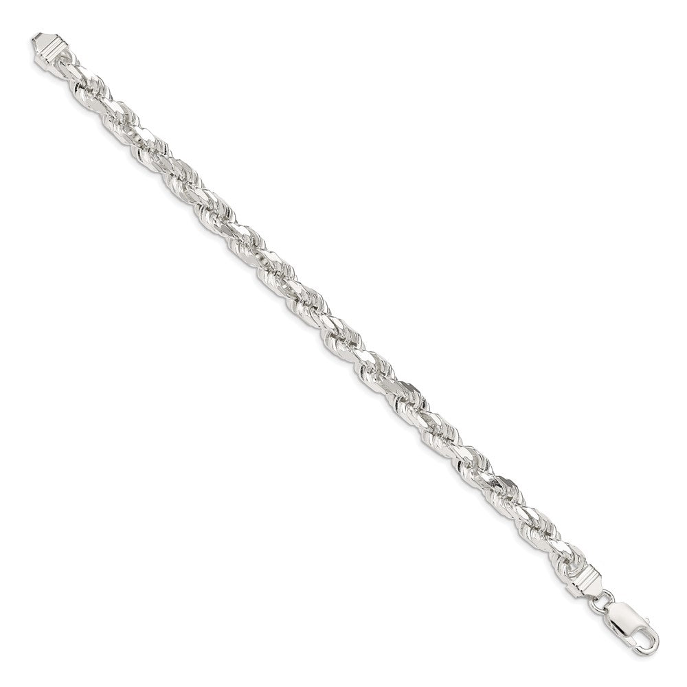 Buy Stylish 6.5mm Diamond-Cut Rope Chain in Sterling Silver - Affordable Luxury