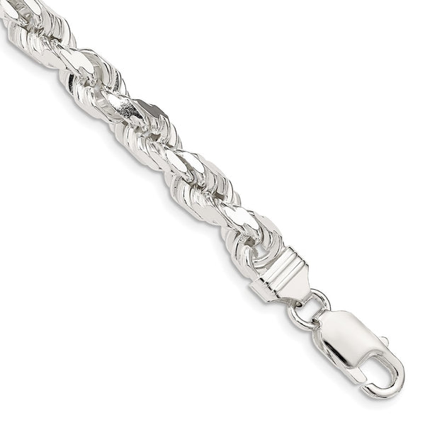 Diamond-Cut Rope Chain 6.5mm in Sterling Silver