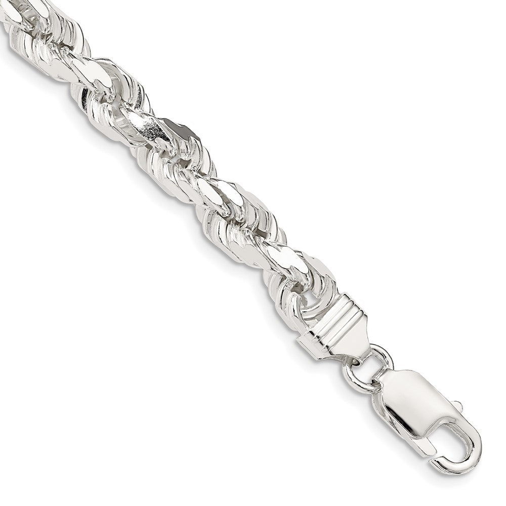 Buy Stylish 6.5mm Diamond-Cut Rope Chain in Sterling Silver - Affordable Luxury