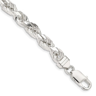 Buy Stylish 6.5mm Diamond-Cut Rope Chain in Sterling Silver - Affordable Luxury