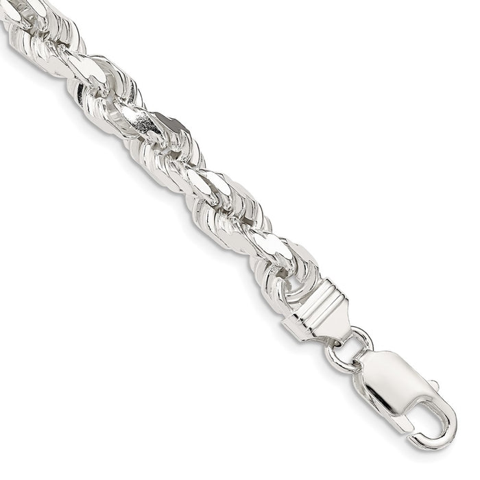 Buy Stylish 6.5mm Diamond-Cut Rope Chain in Sterling Silver - Affordable Luxury-1