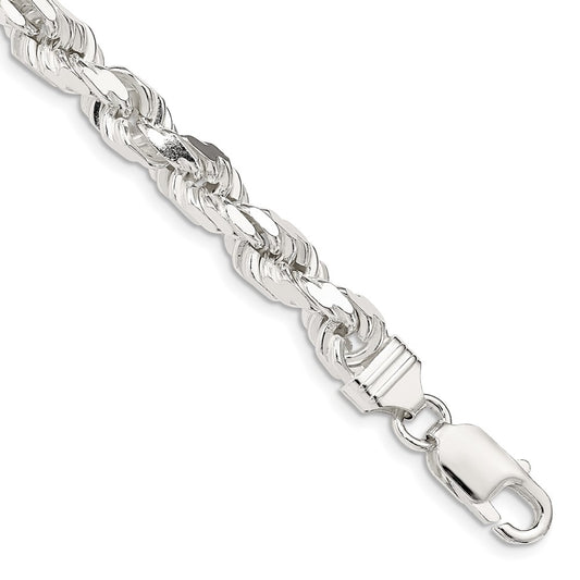 Buy 6.5mm 8-Sided Diamond-Cut Polished Rope Chain in Sterling Silver - Stylish Value