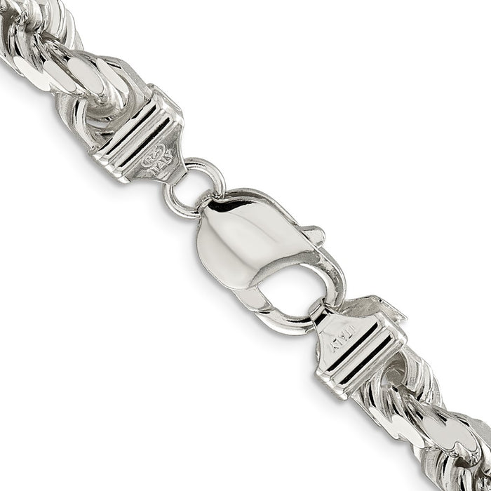 Buy Stylish 7.8mm Diamond-Cut Rope Chain in Sterling Silver - Luxury Value-3