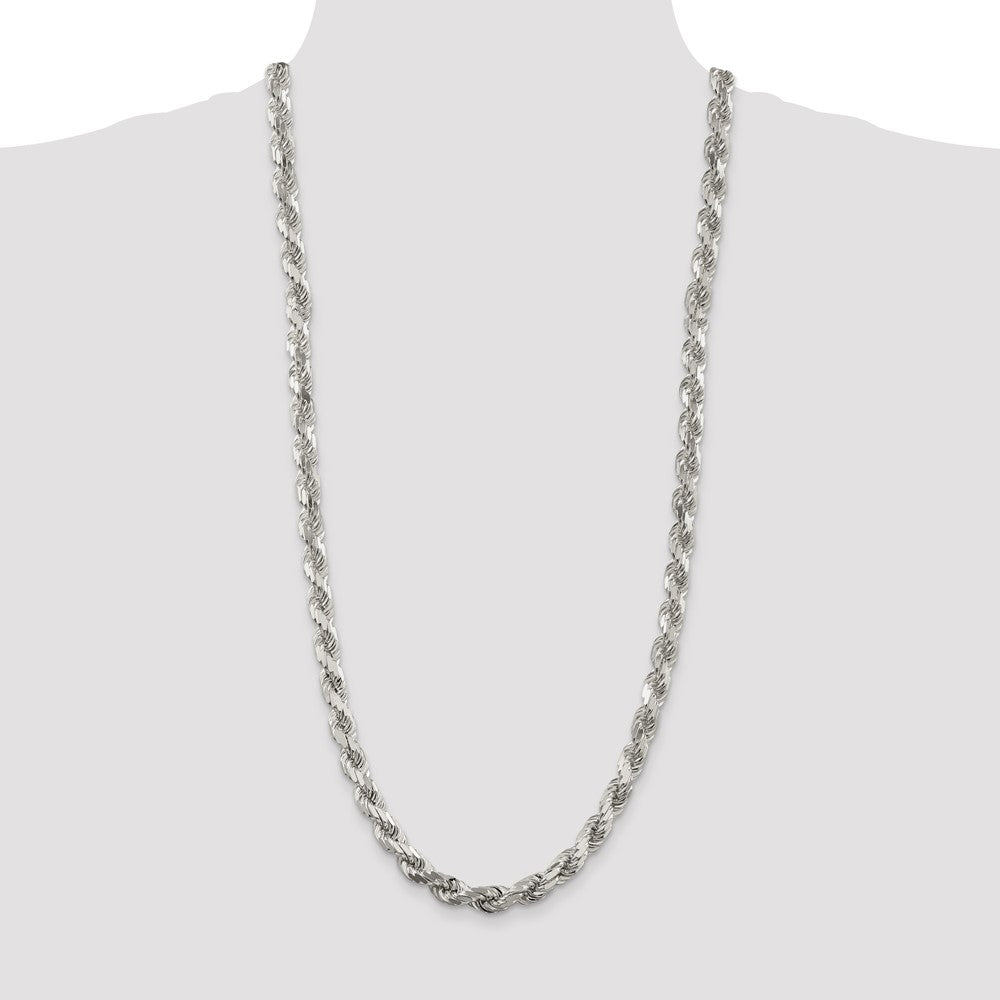 Exclusive Diamond-Cut Rope Chain - 7.8mm Width, Stylish Sterling Silver