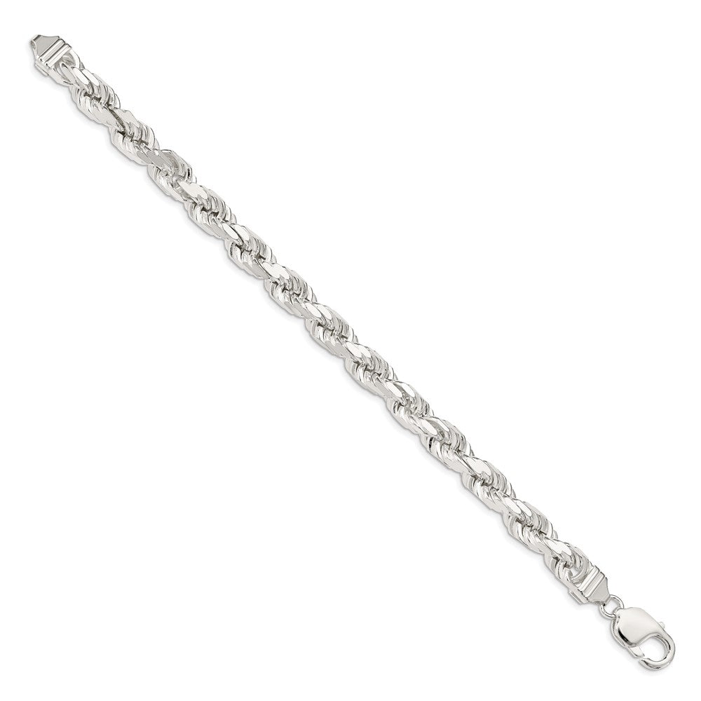Exclusive 7.8mm Diamond-Cut Rope Chain in Sterling Silver - Stylish Value!