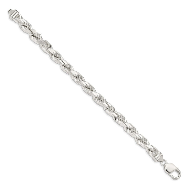 7.8mm Diamond-Cut Rope Chain in Sterling Silver - Style GR1-1030265
