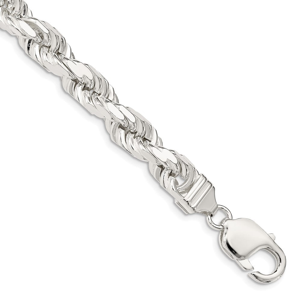 Buy Stylish 7.8mm Diamond-Cut Rope Chain in Sterling Silver - Affordable Luxury