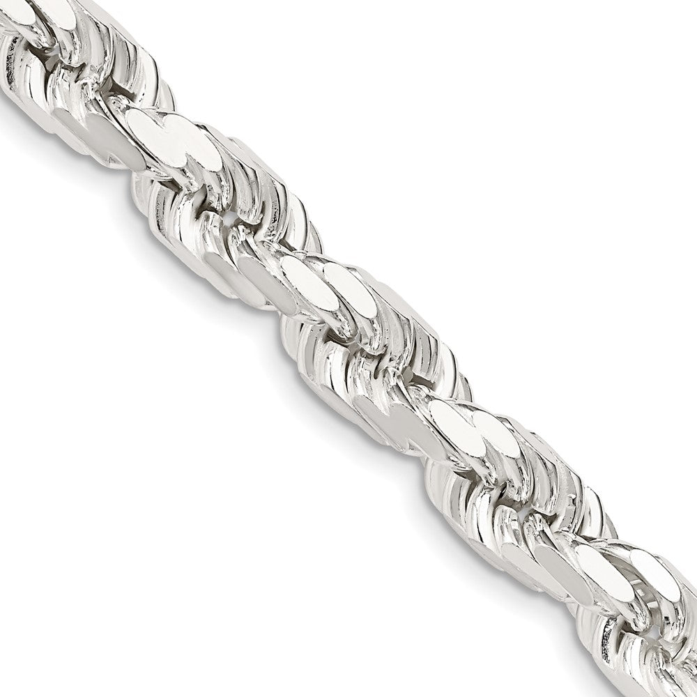 Buy Stylish 7.8mm Diamond-Cut Rope Chain in Sterling Silver - Luxury Value