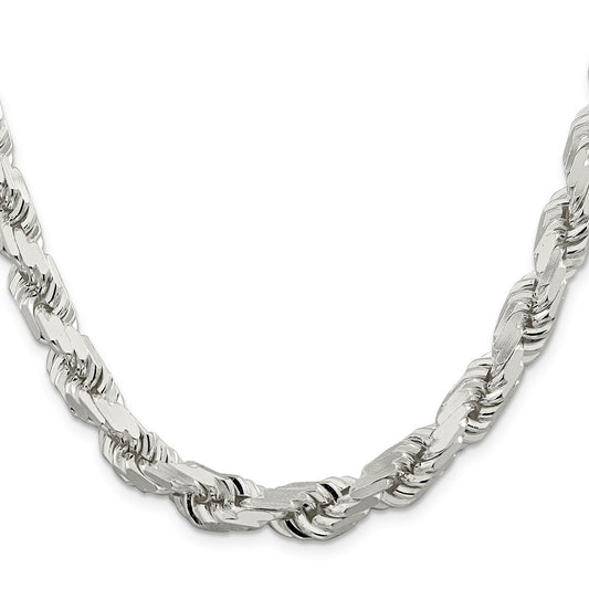 Buy Stylish Diamond-Cut Rope Chain in Sterling Silver - 9.0mm Thickness