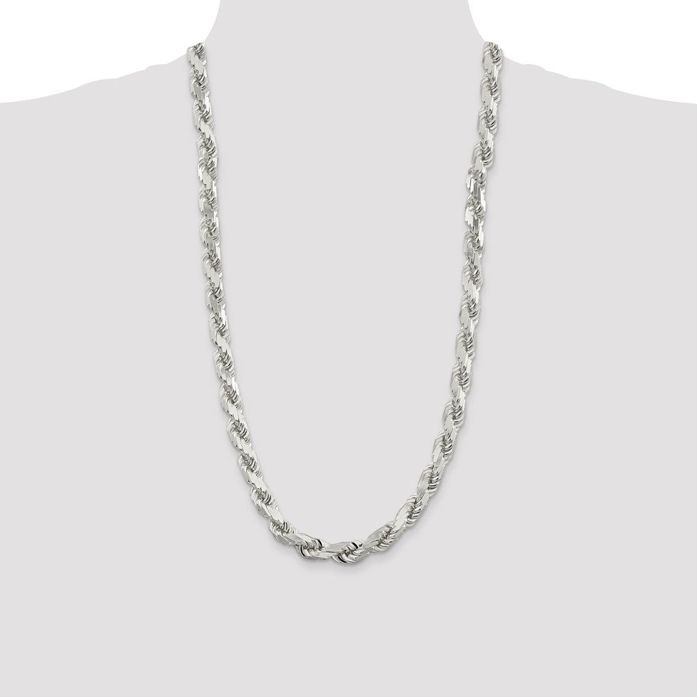 Exclusive 9.0mm Diamond-Cut Rope Chain in Sterling Silver - Stylish Value!