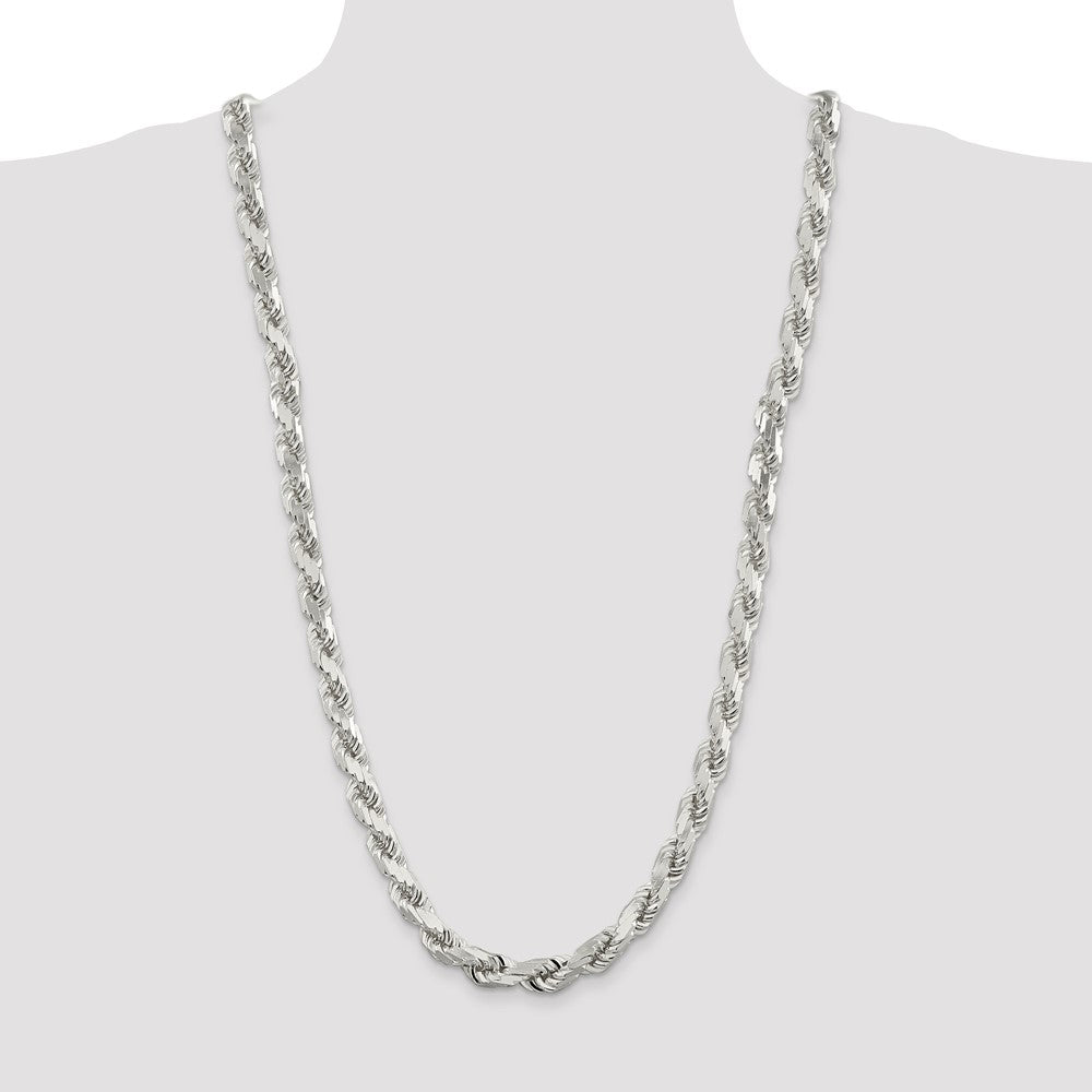 Buy Stylish 9.0mm Diamond-Cut Rope Chain in Sterling Silver - Luxury Value!