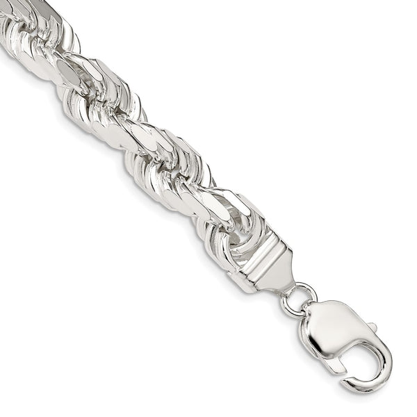 9.0mm Diamond-Cut Rope Chain in Sterling Silver - Style GR1-1029847