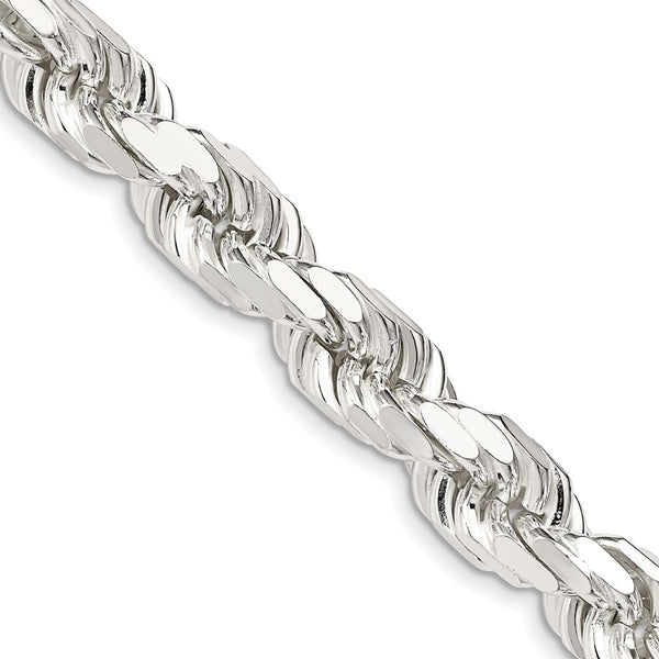 9.0mm Diamond-Cut Rope Chain in Sterling Silver - Style GR1-1033692
