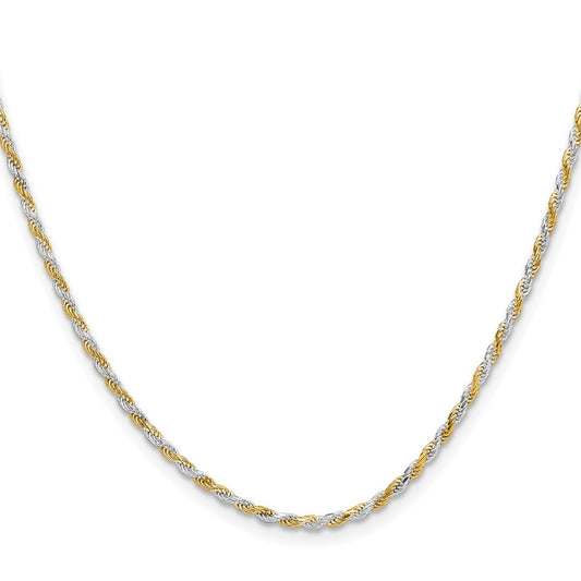 Buy Stylish 1.85mm Diamond-Cut Rope Chain in Sterling Silver & Vermeil