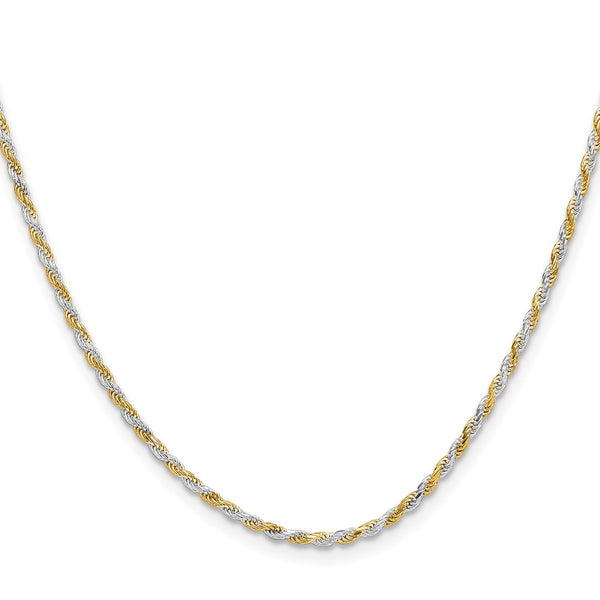 1.85mm Diamond-Cut Rope Chain in Sterling Silver & Vermeil