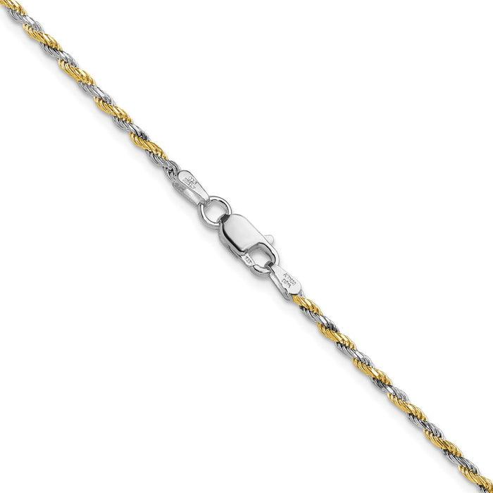 Buy Stylish 1.85mm Diamond-Cut Rope Chain in Sterling Silver & Vermeil-3