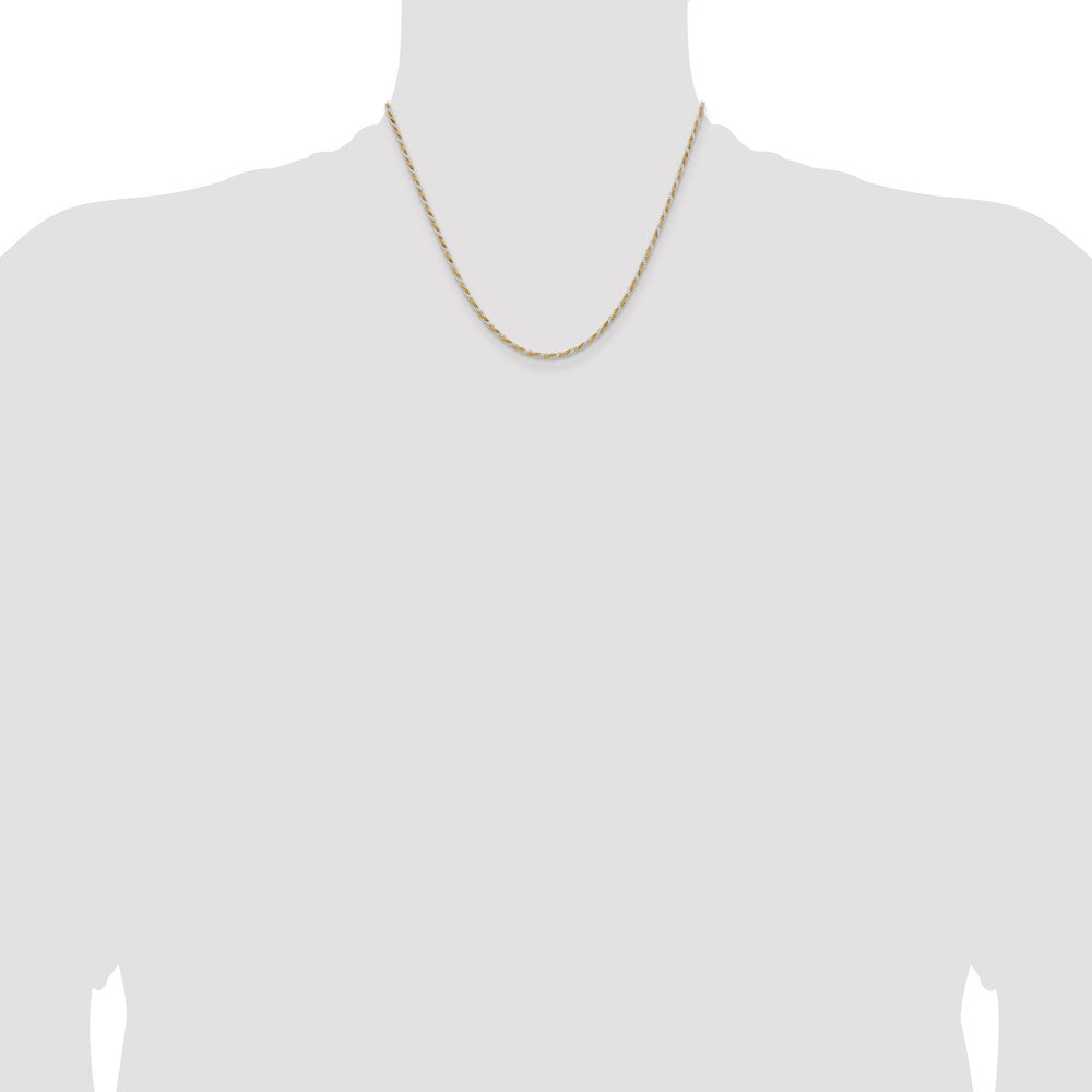 Buy Stylish 1.85mm Diamond-Cut Rope Chain in Sterling Silver & Vermeil