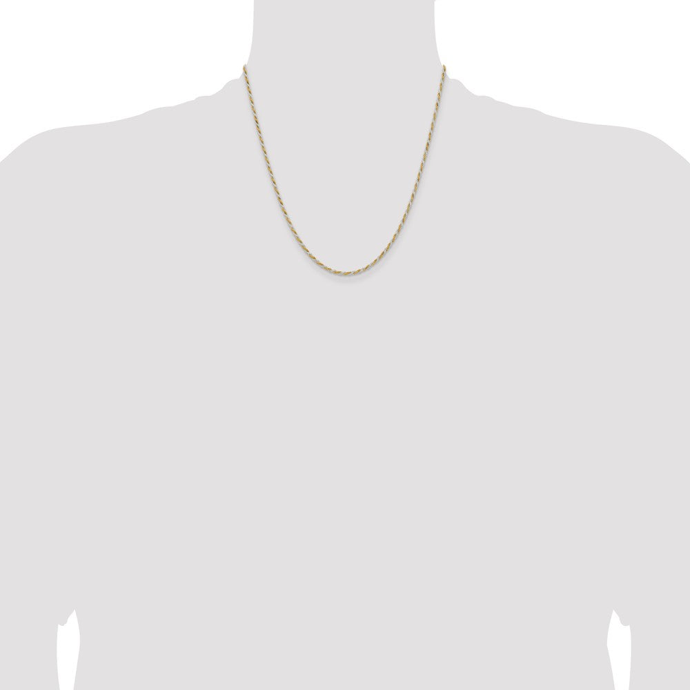 Buy Stylish 1.85mm Diamond-Cut Rope Chain in Sterling Silver & Vermeil