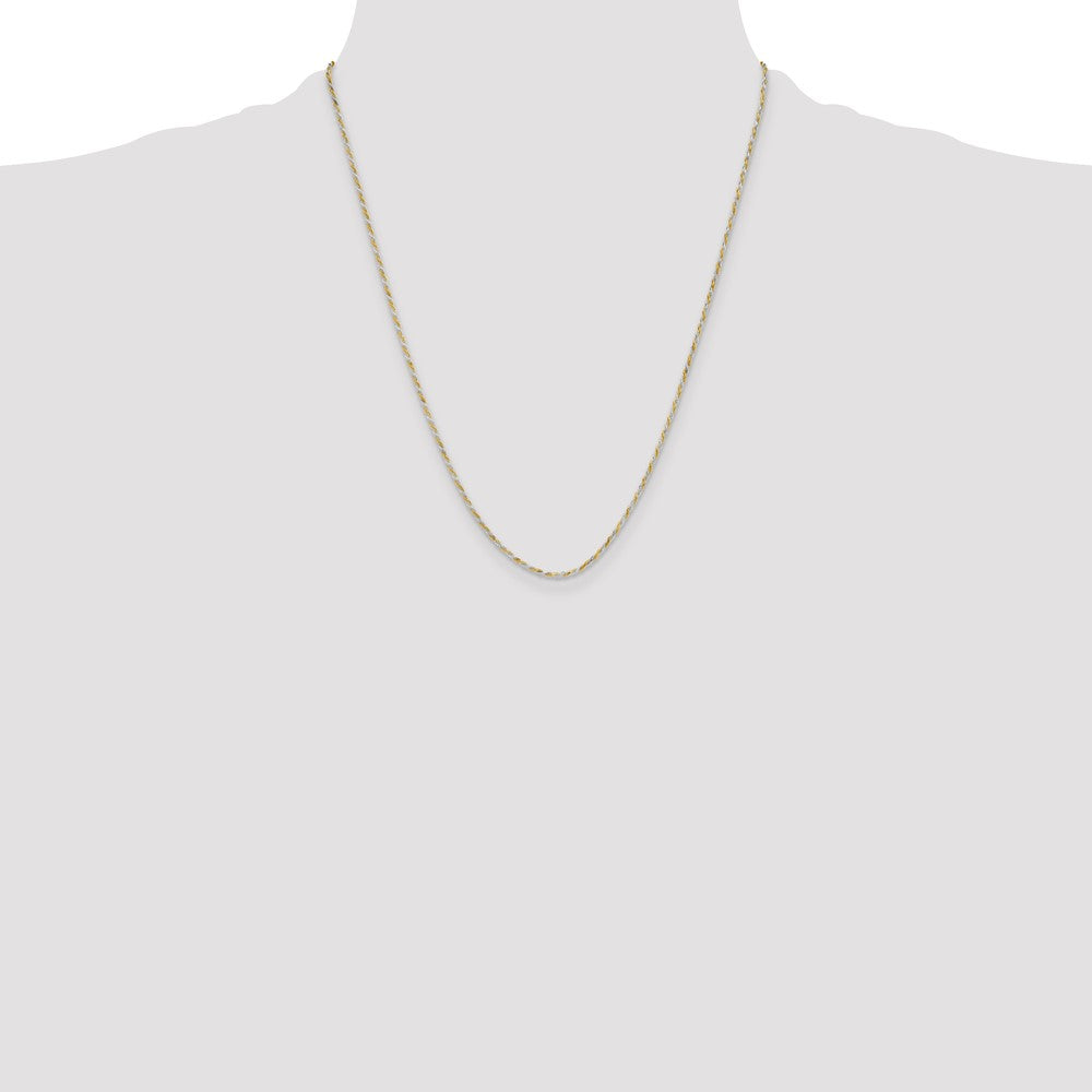 Buy Stylish 1.85mm Diamond-Cut Rope Chain in Sterling Silver & Vermeil
