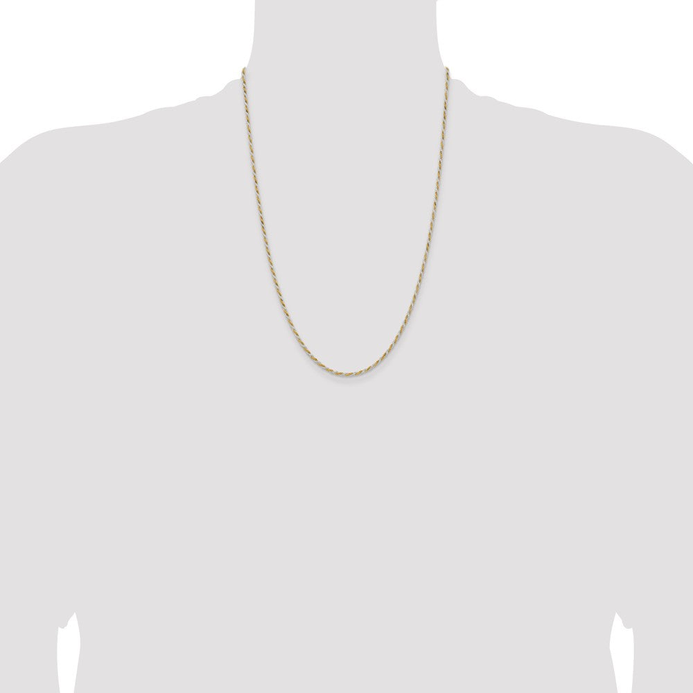 Buy Stylish 1.85mm Diamond-Cut Rope Chain in Sterling Silver & Vermeil