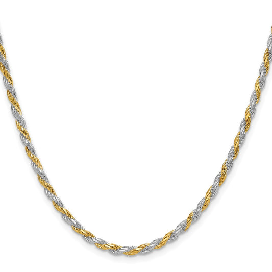 Buy Stylish 2.5mm Diamond-Cut Rope Chain in Sterling Silver & Vermeil