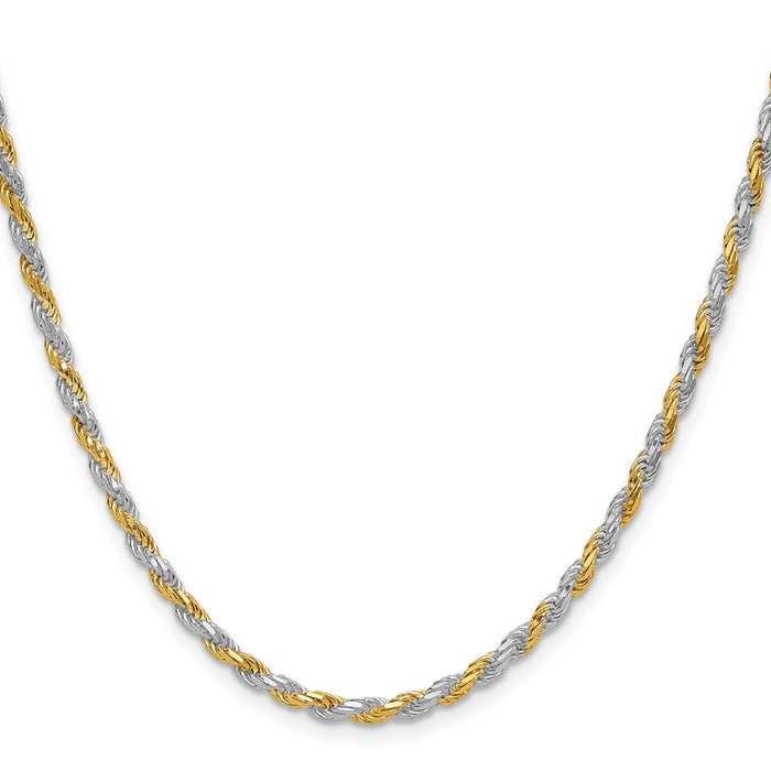 Buy Stylish 2.5mm Diamond-Cut Rope Chain in Sterling Silver & Vermeil-2