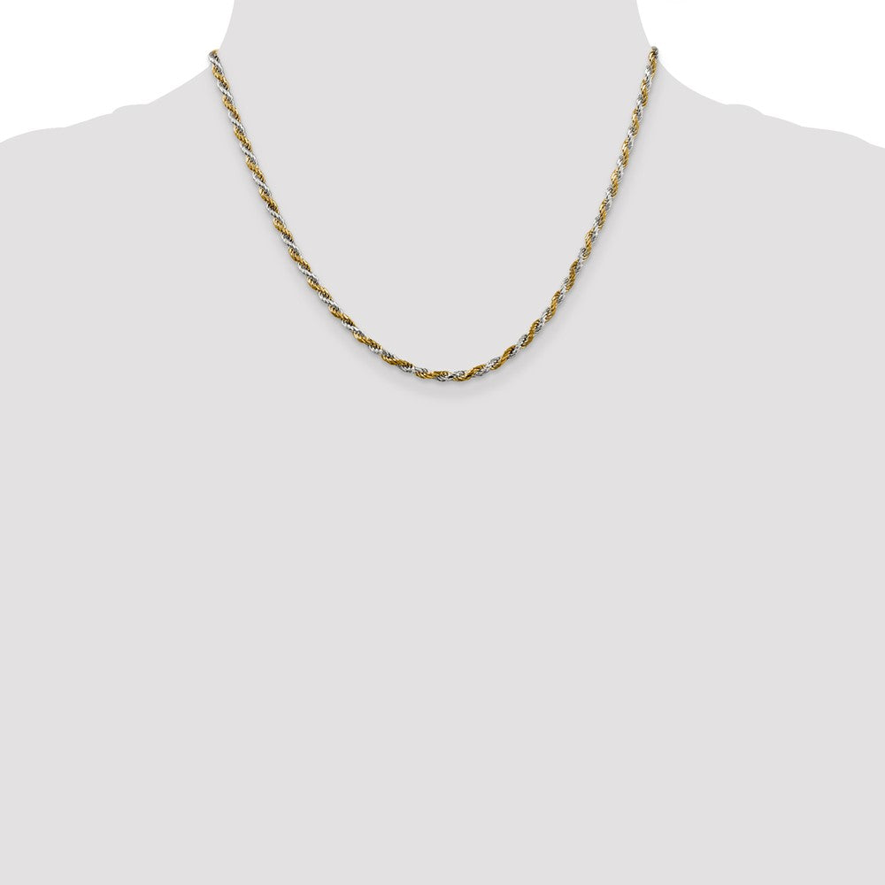 High-Quality 2.5mm Diamond-Cut Rope Chain in Sterling Silver & Vermeil - Stylish Value