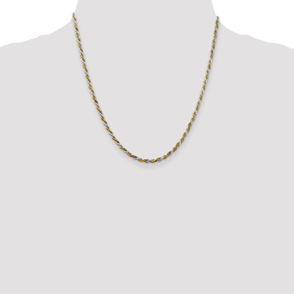 Buy Stylish 2.5mm Diamond-Cut Rope Chain in Sterling Silver & Vermeil