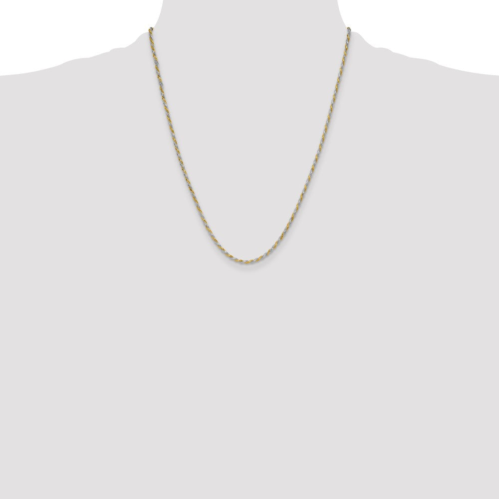 Buy Stylish 2.5mm Diamond-Cut Rope Chain in Sterling Silver & Vermeil