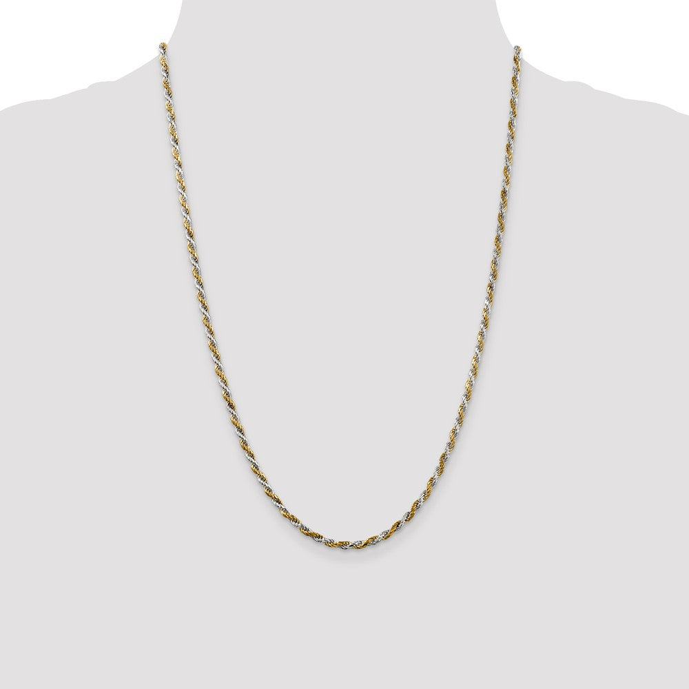 High-Quality 2.5mm Diamond-Cut Rope Chain in Sterling Silver & Vermeil - Stylish Value!