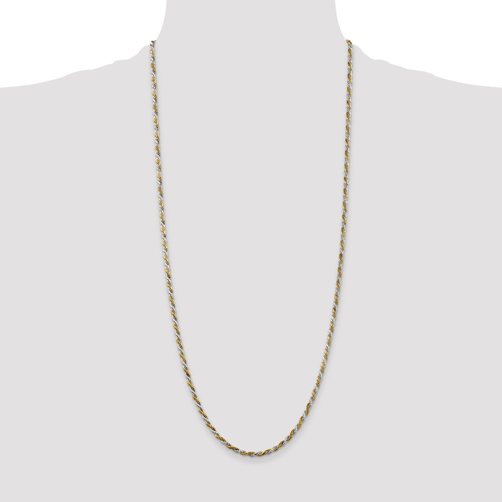 Buy Stylish 2.5mm Diamond-Cut Rope Chain in Sterling Silver & Vermeil