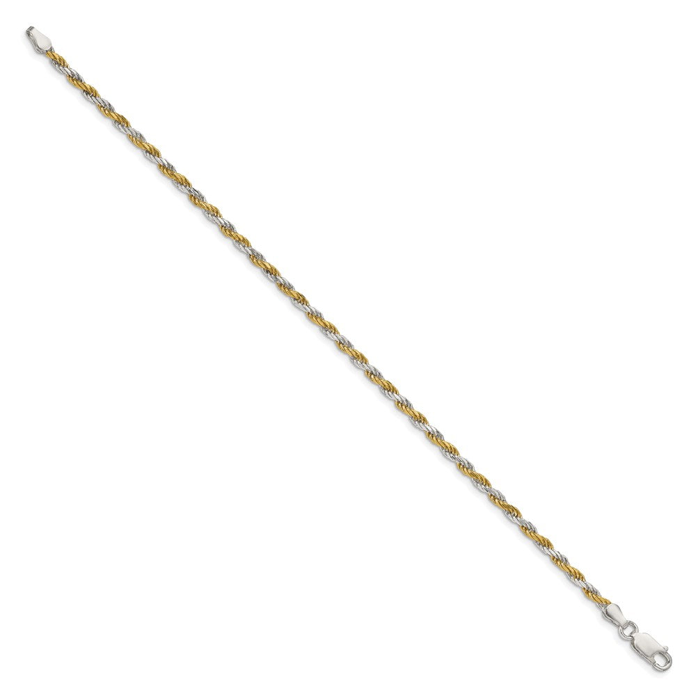 Buy Stylish 2.5mm Diamond-Cut Rope Chain in Sterling Silver & Vermeil