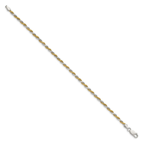 2.5mm Diamond-Cut Rope Chain in Sterling Silver & Vermeil - Style GR1-1030535