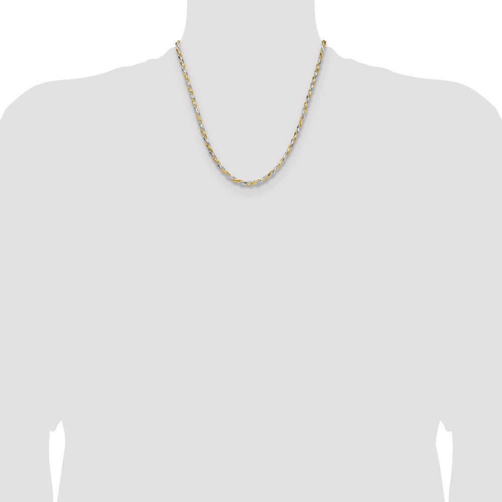 Exclusive 3.5mm Diamond-Cut Rope Chain in Sterling Silver & Vermeil - Stylish Value