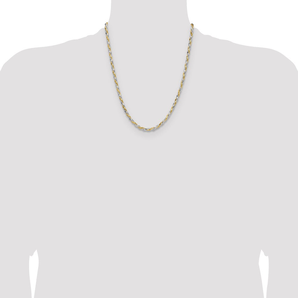 Buy Stylish 3.5mm Diamond-Cut Rope Chain in Sterling Silver & Vermeil