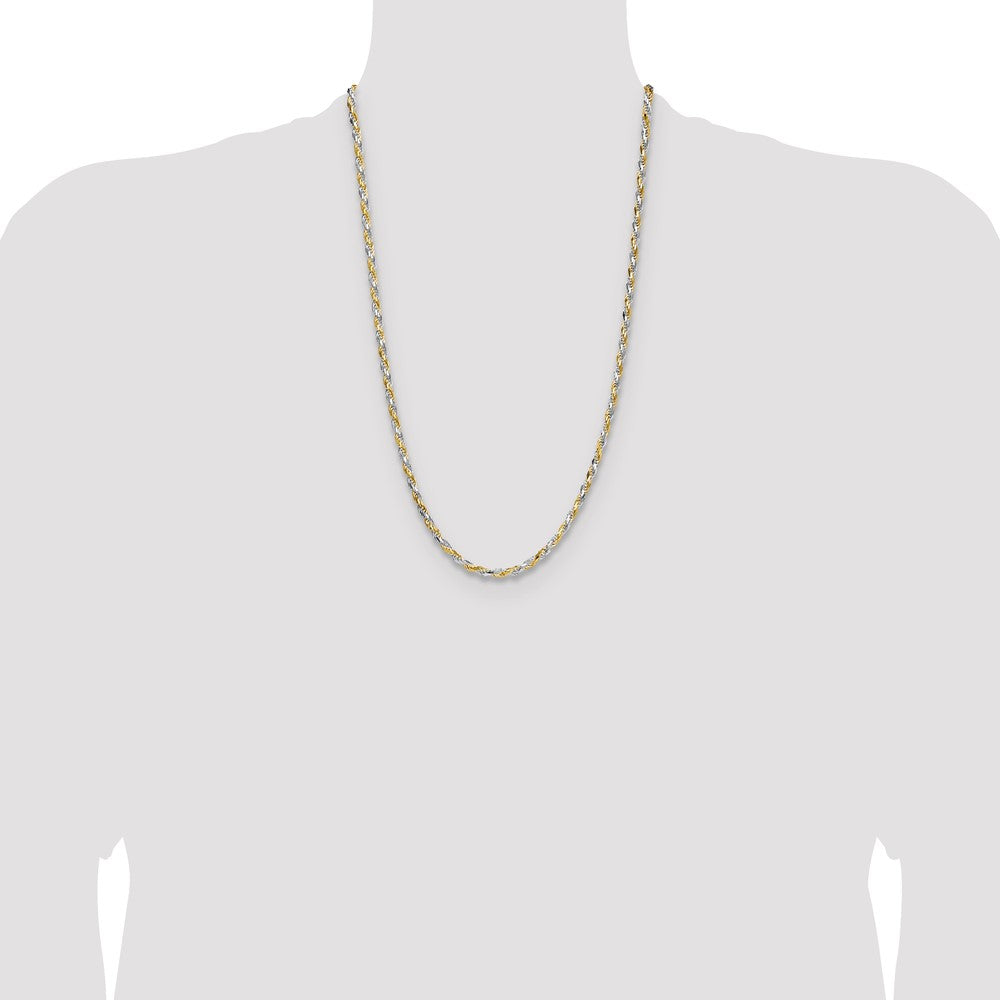 High-Quality 3.5mm Diamond-Cut Rope Chain in Sterling Silver & Vermeil - Stylish Value