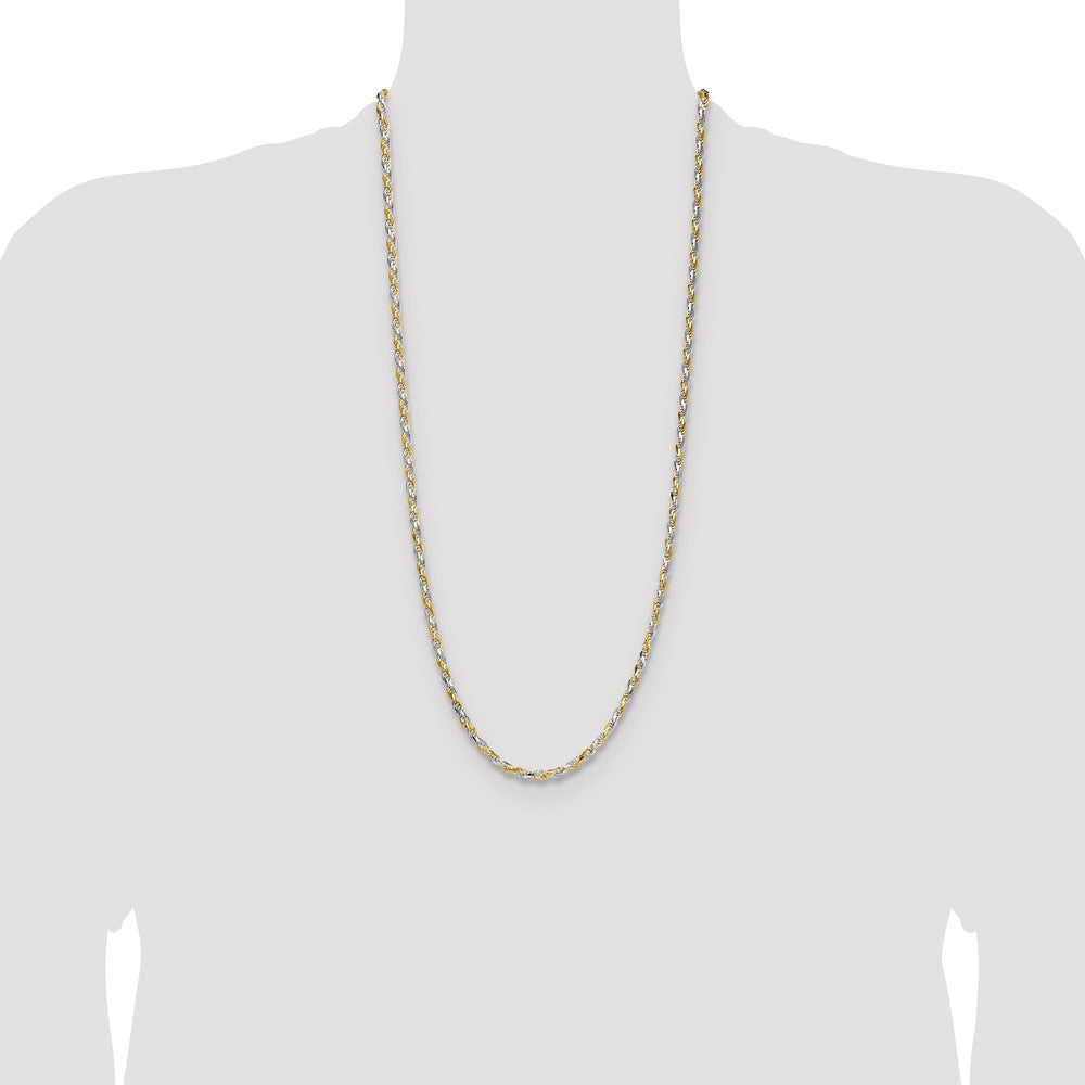 Exclusive 3.5mm Diamond-Cut Rope Chain in Sterling Silver & Vermeil - Stylish Value